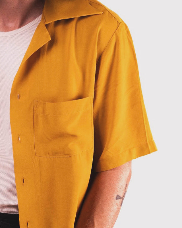 Mustard 70’s collar short sleeve shirt