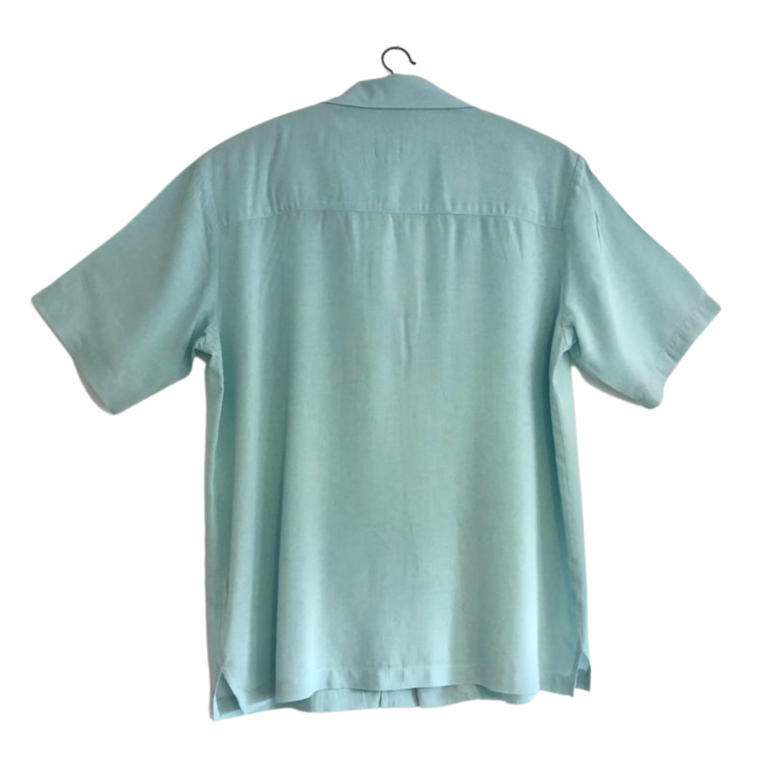 Pastel blue short sleeve cutless collar shirt