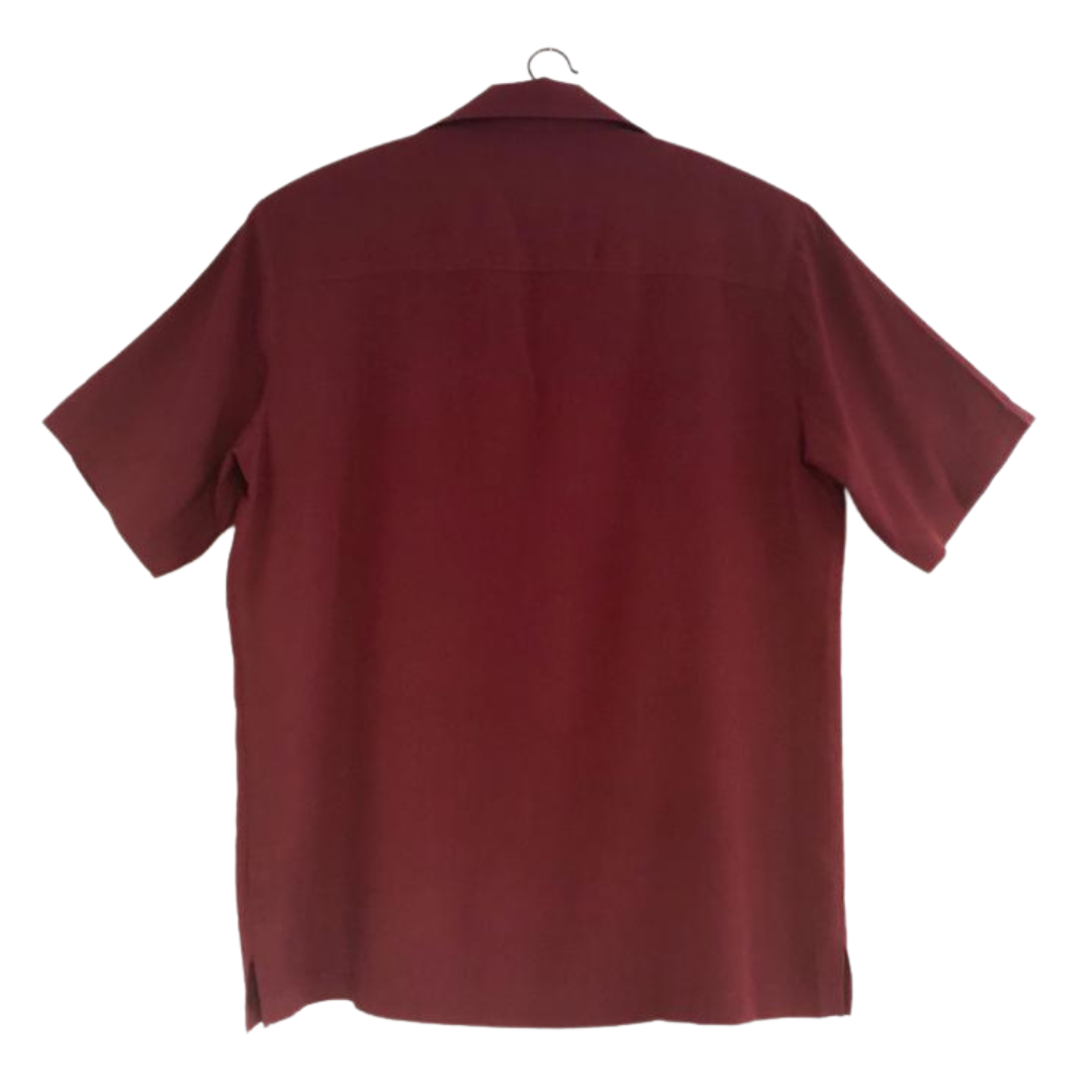 Burgundy 70’s collar short sleeve shirt