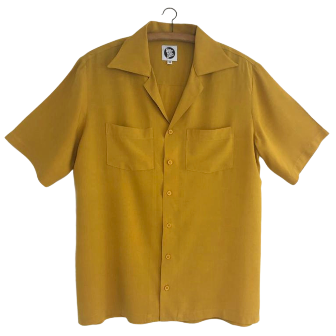 Mustard 70’s collar short sleeve shirt